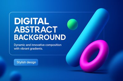Dynamic Digital Abstract 3D Background with Gradients
