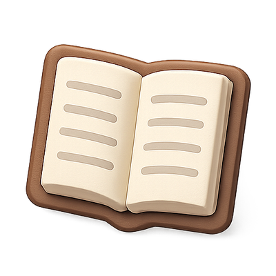 Stylized Open Book Emoji Graphic