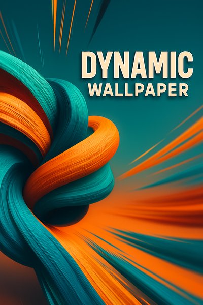 Vibrant Dynamic Abstract Wallpaper with Bold Typography
