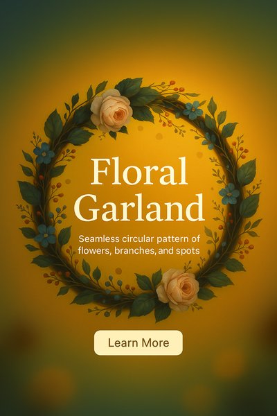 Floral Garland Pattern with Elegant Design Elements