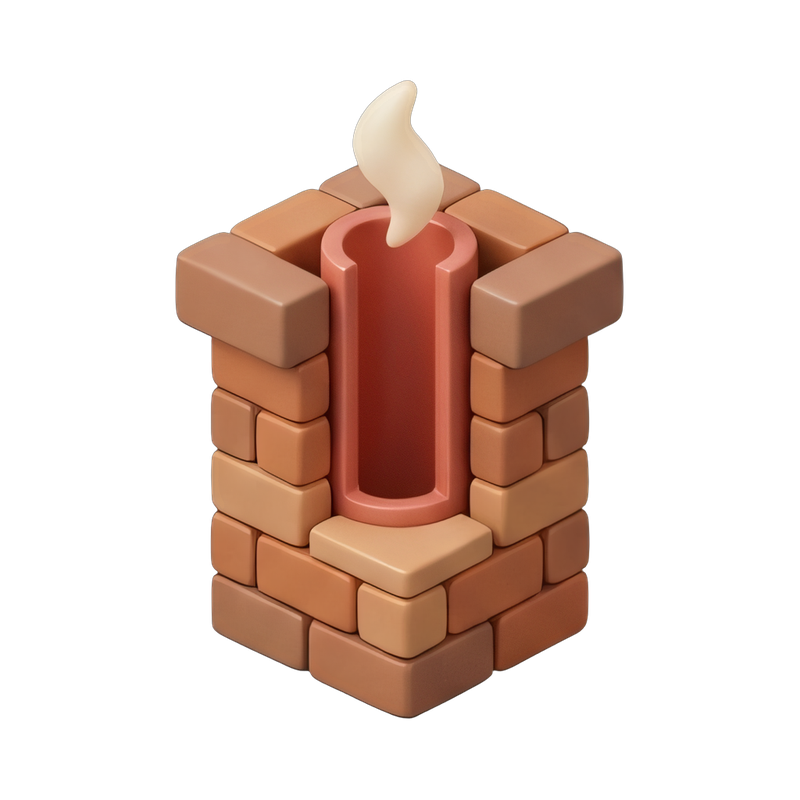 detailed chimney cutaway illustration
