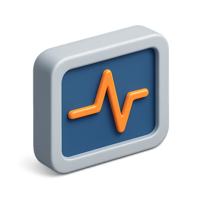 Stylish 3D Pulse Icon with Isometric Design