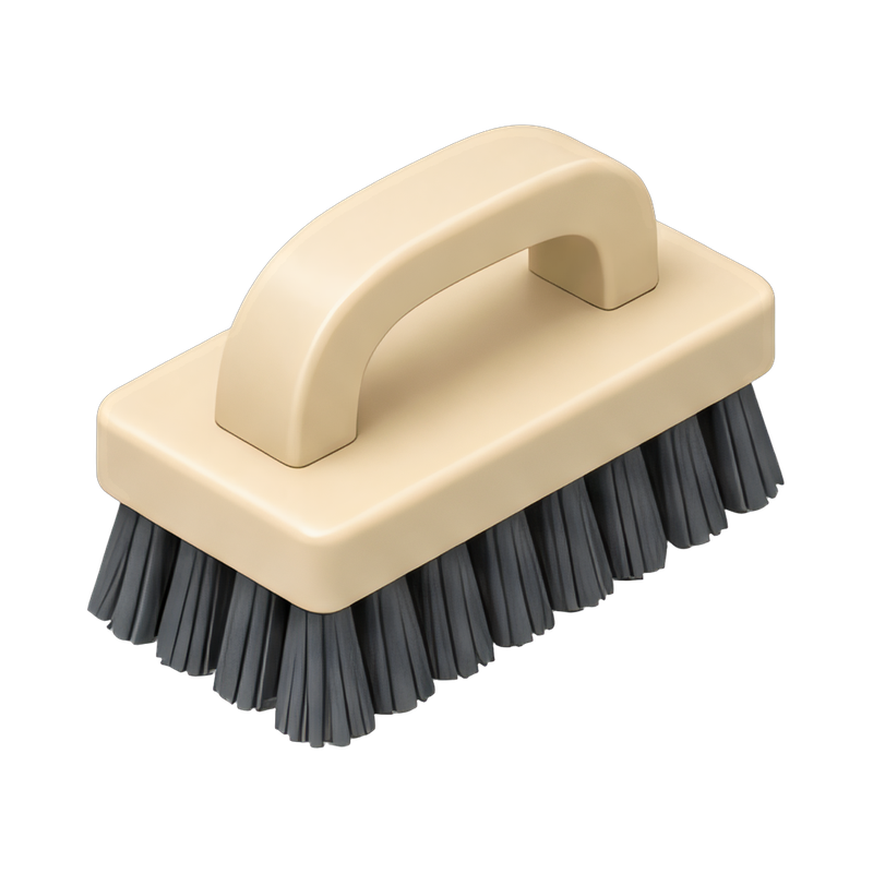 stiff cement brush close-up