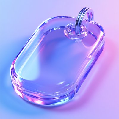 Stylish Glass Tag with Gradient Lighting