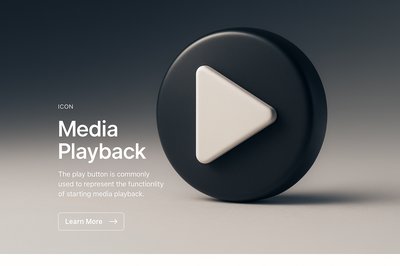 Stylish Play Button Icon for Media Playback