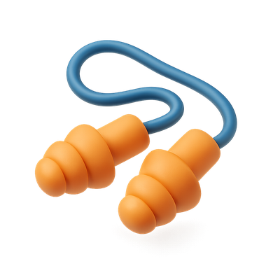 3D Ear Plugs Icon for Noise Protection