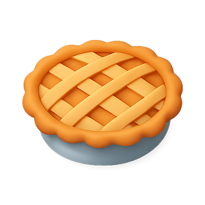 Realistic 3D Pie Dessert Illustration