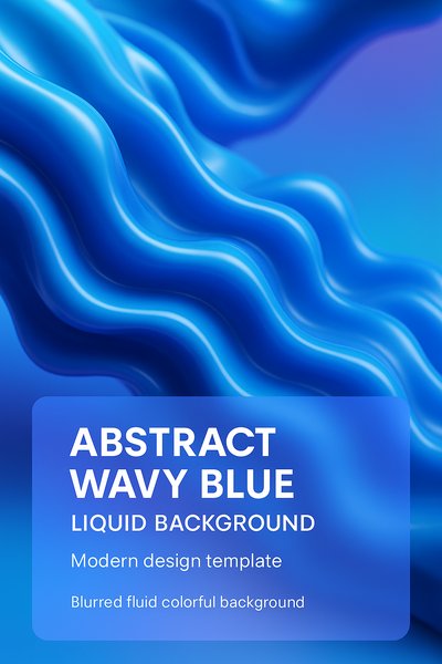 Abstract Wavy Blue Liquid Background for Modern Design