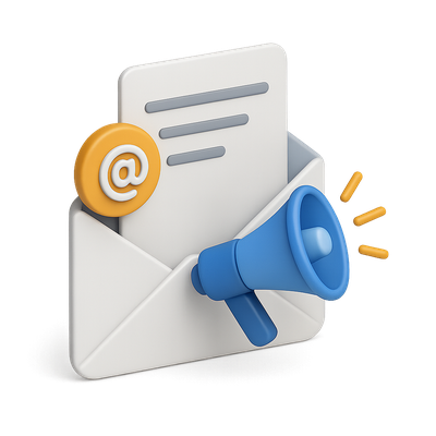 Stylish 3D Email Icon for Marketing Campaigns