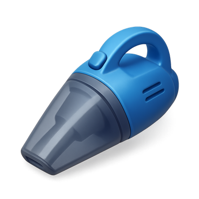 Stylish 3D Handheld Vacuum Icon with Transparent Background