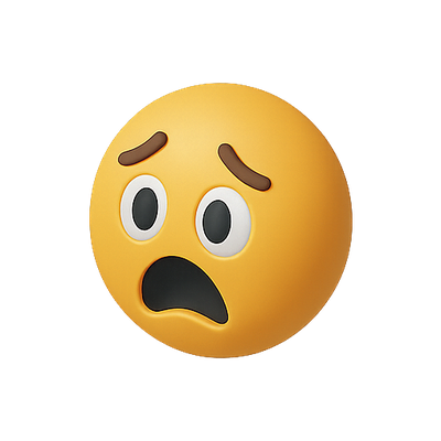 Surprised Emoji with Fearful Expression