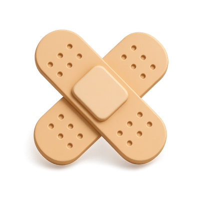 3D Isometric Plaster Icon on Transparent Background