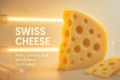 3D Render of Swiss Cheese with Creative Lighting