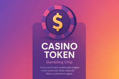 Colorful Casino Token Design with Gradient Background
