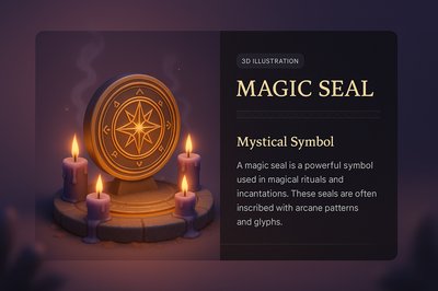 Enchanting 3D Illustration of a Magic Seal and Candles