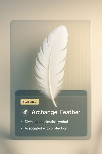 Elegant Archangel Feather Design with Text Overlay