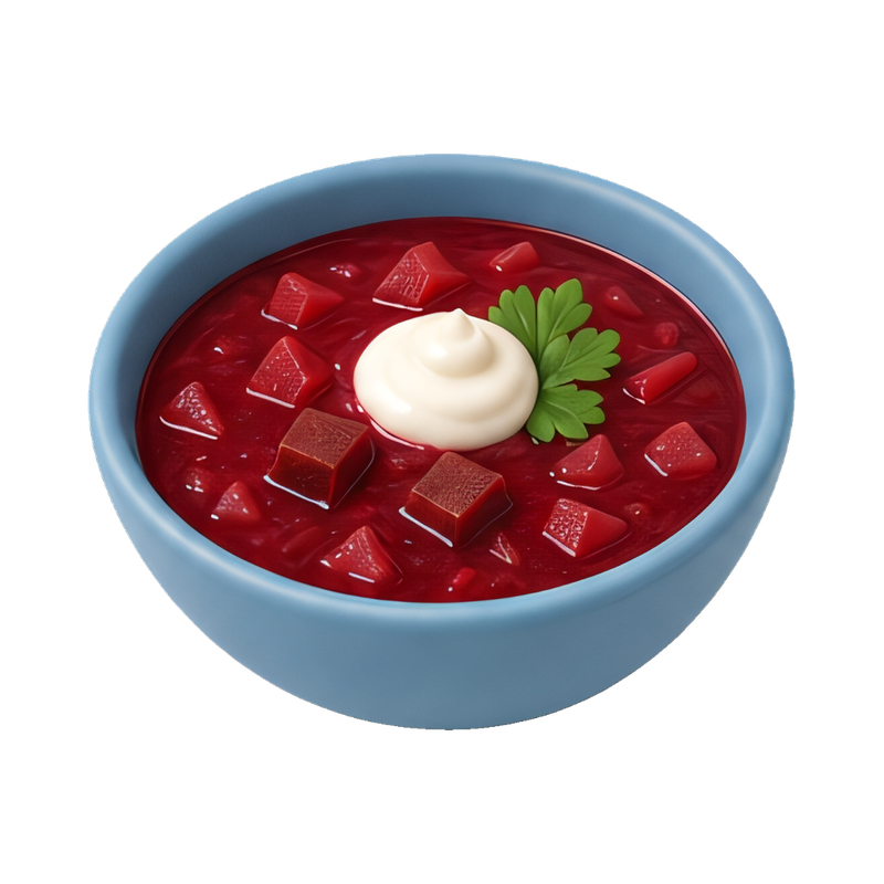 Borscht bowl with sour cream
