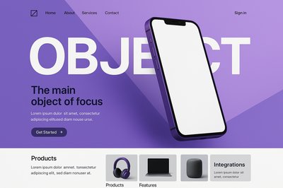 Modern Landing Page Featuring a Purple Smartphone