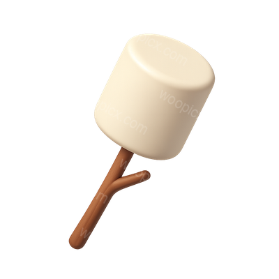 Stylish 3D Marshmallow Icon on a Stick
