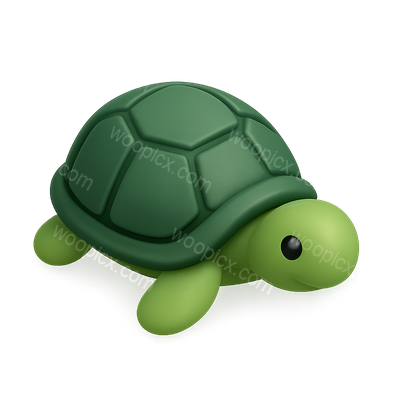 Stylized 3D Turtle Icon with Volumetric Design