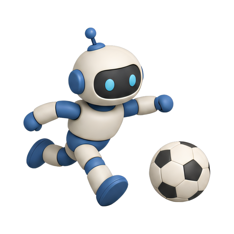 robot kicking a soccer ball