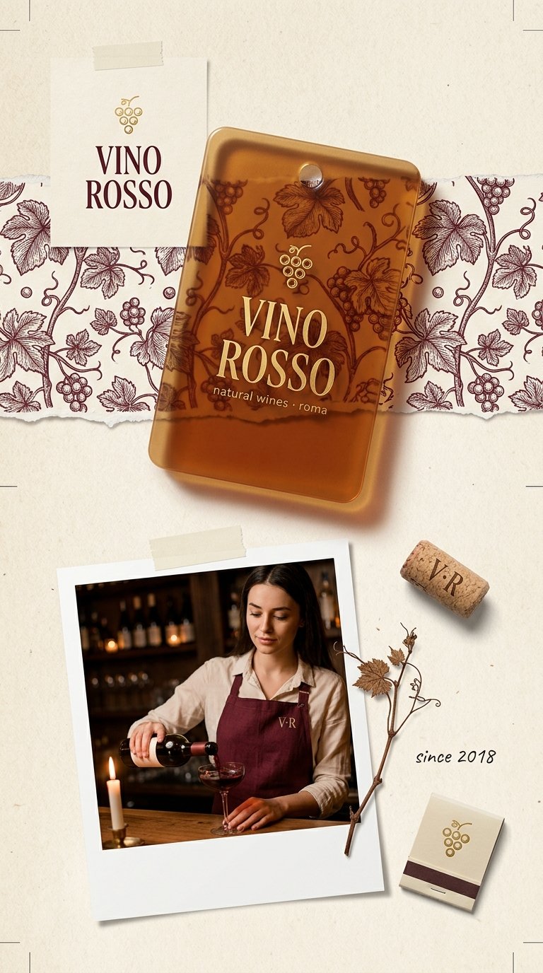 Elegant wine branding moodboard