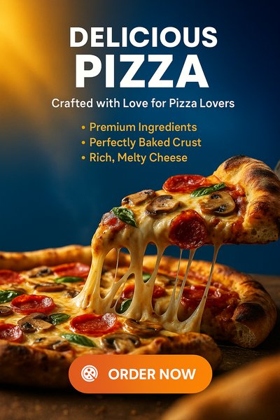 Dynamic Pizza Composition Featuring Delicious Ingredients