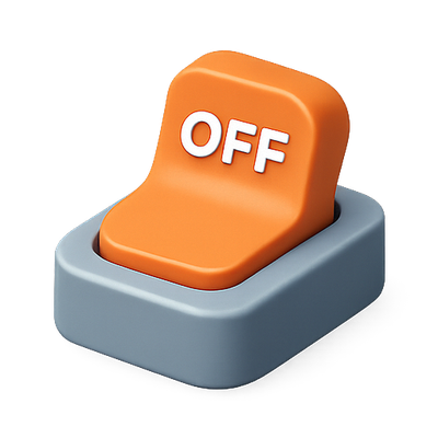 Stylized 3D Toggle Switch Representing 'Off' State