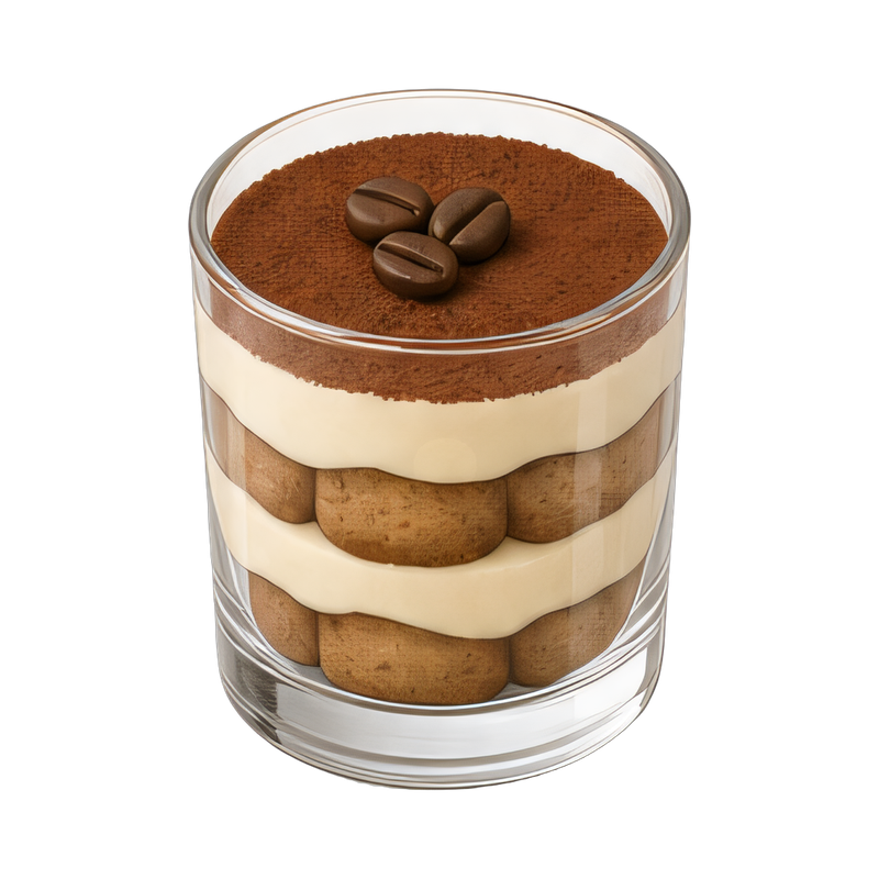 tiramisu dessert in glass