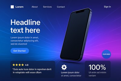 Dynamic Landing Page Design with Smartphone Mockup