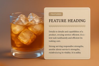 Refreshing Cocktail with Ice and Feature Block