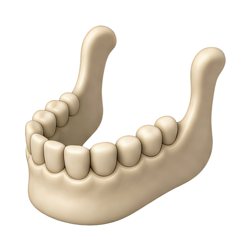 Detailed jawbone with teeth