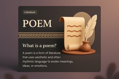 Elegant 3D Poem Design with Rich Visual Elements