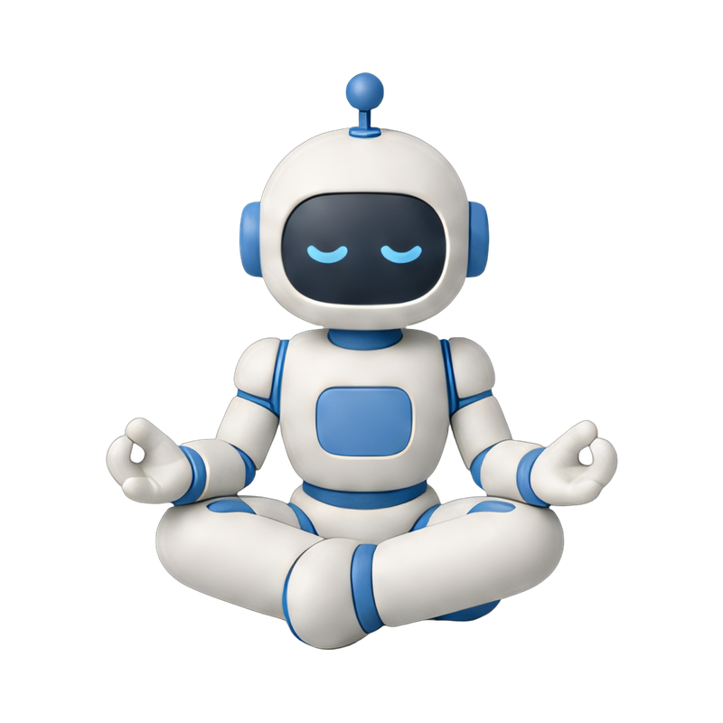 humanoid robot in meditation