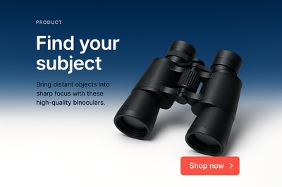 Stylish Web Design for Binoculars Product Page