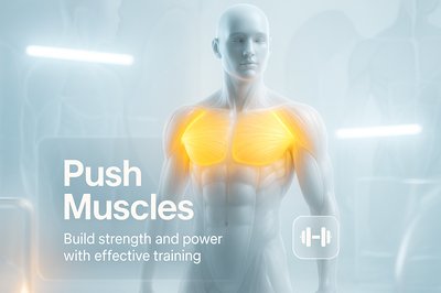 Illustrative Fitness Graphic Highlighting Push Muscles