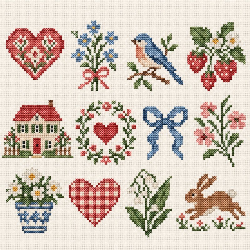 Cross-stitch design elements pack