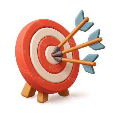 3D Icon of a Target with Arrows for Visual Impact