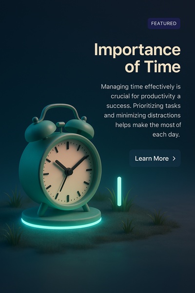 Realistic 3D Scene Highlighting Time Management Concepts
