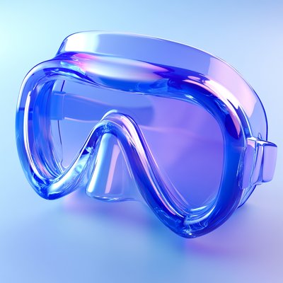 Stylish Transparent Snorkeling Mask in Vibrant Colors