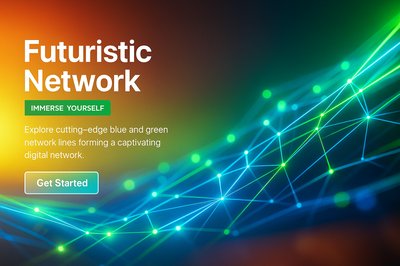 Futuristic Network Lines in Blue and Green for Digital Experience