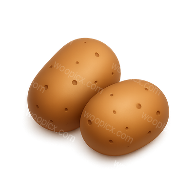 Stylized 3D Potato Icons with Volumetric Effect