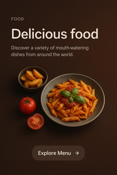 Stylish Minimalist Web Page Design for Food