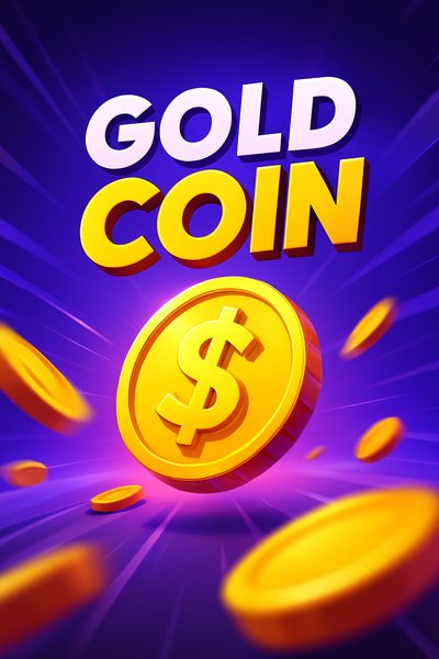Dynamic Golden Coin Illustration with Engaging Effects