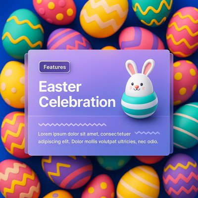 Colorful 3D Easter Eggs Collection for Celebration