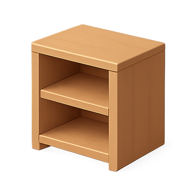 Simple Wooden Nightstand with Open Shelves