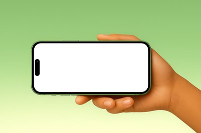 Green Smartphone Held Horizontally with Blank Screen