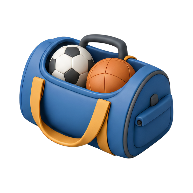Sporty kit bag with balls