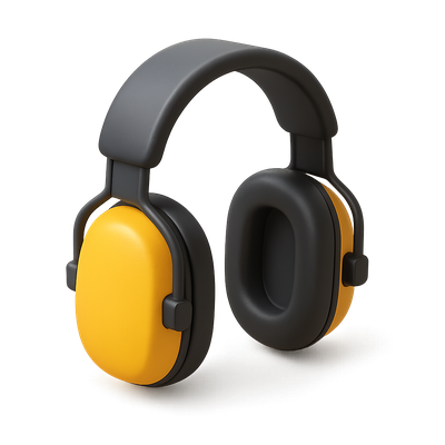 Stylish 3D Ear Muffs Icon with Isometric Design
