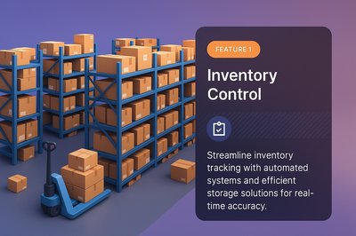 3D Warehouse Illustration for Inventory Control and Logistics